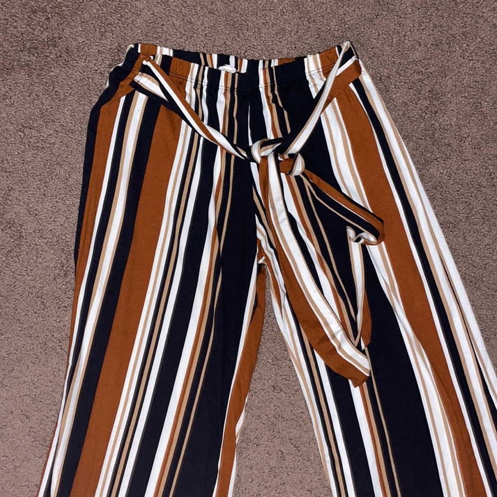 Striped stretchy flare pants